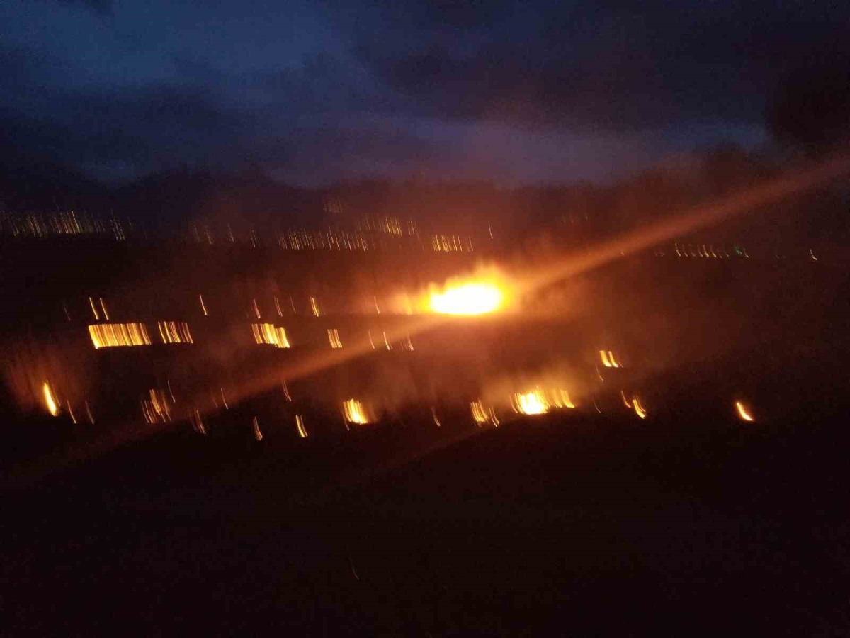 Erzincan’da örtü yangını korkuttu