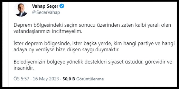 Başkan Seçer’den duyarlılık mesajı
