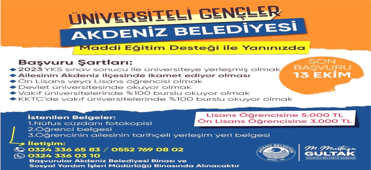 AKDENİZ BELEDİYESİ’NDEN ÜNİVERSİTE KAZANAN GENÇLERE DESTEK