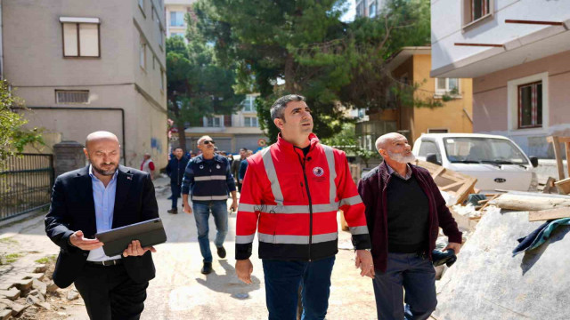 Başkan Gökhan Yüksel, Cevizli’deki balkon çökmesiyle alakalı incelemelerde bulundu