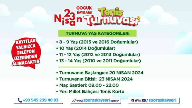 Büyükşehir’in Yeni Tenis Kortu’nda 23 Nisan’a özel turnuva