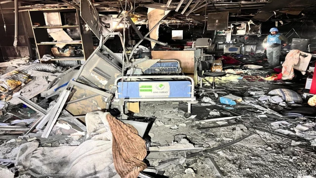 DSÖ ekibi, Şifa Hastanesi’ndeki yıkımı görüntüledi