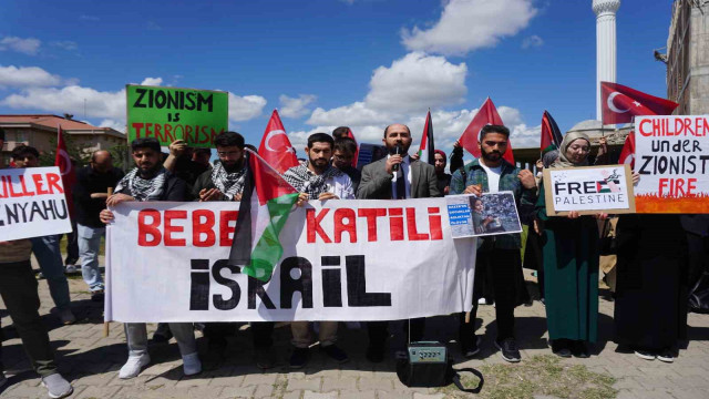 Edirne’de üniversite öğrencilerinden Gazze’ye destek protestosu