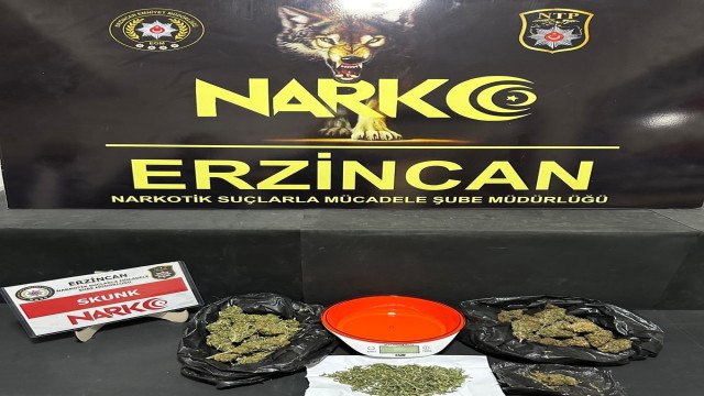 Erzincan’da 169,86 gram skunk ele geçirildi