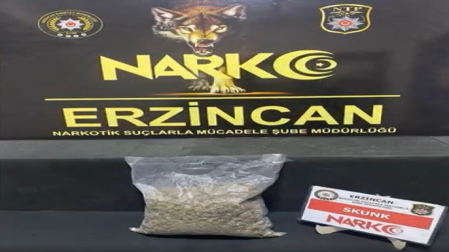 Erzincan’da 523 gram skunk ele geçirildi