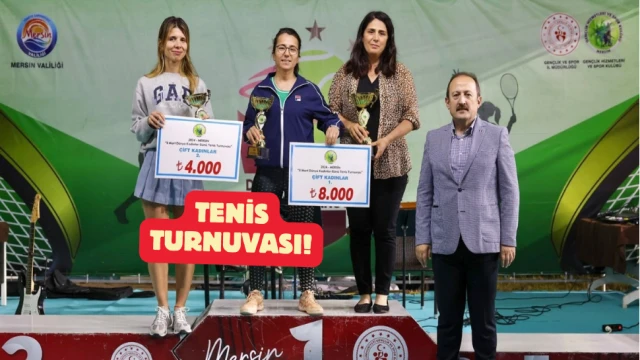 Kadınlar Günü Tenis Turnuvası'nda dereceye girenlere ödülleri verildi