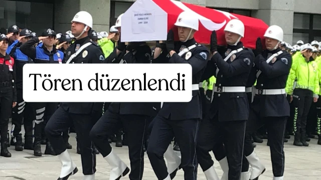 Trafik kazasında şehit olan polis memuru için İstanbul Emniyetinde tören düzenlendi