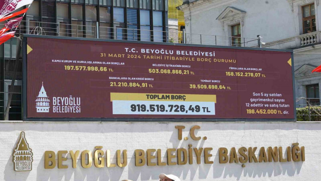 Beyoğlu Belediyesi’nin borcu dijital ekranlara yansıdı