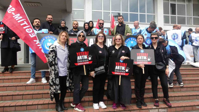 Trabzon’da öğretmenler şiddete karşı ”hayır” dedi