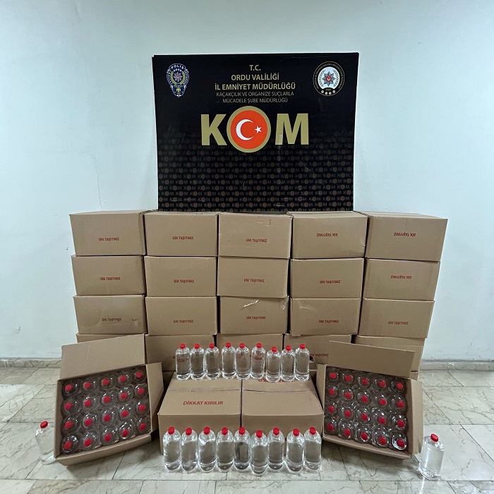 600 litre etil alkol ele geçirildi