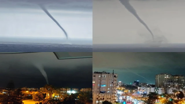 Akdeniz'de gece ve gündüz oluşan hortumlar dikkat çekti