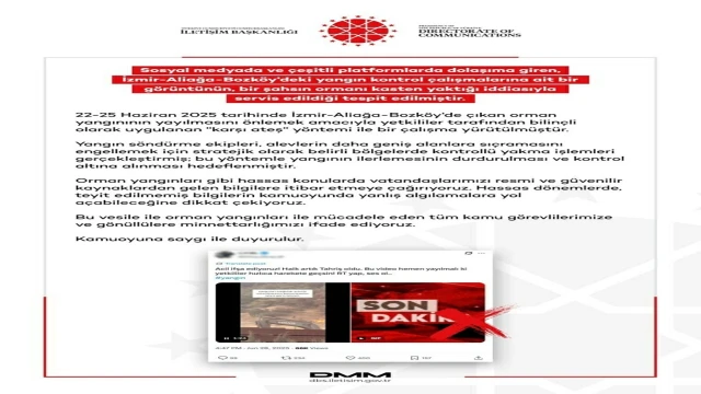 İzmir Aliağa yangınında sosyal medyadaki iddialarla ilgili açıklama