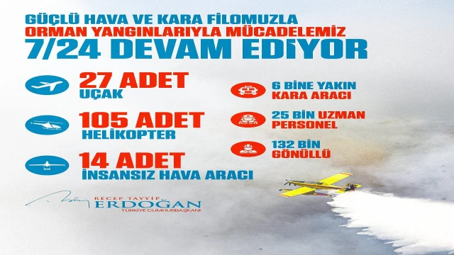Cumhurbaşkanı Erdoğan’dan orman yangınlarıyla ilgili paylaşım