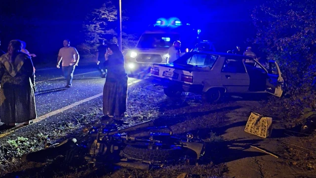 otomobil ile motosiklet çarpıştı: 1 ölü, 1 yaralı