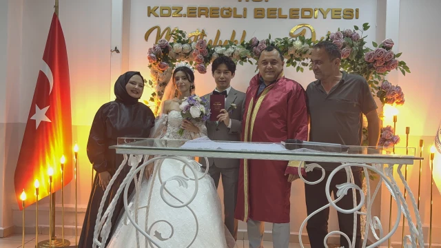 Zonguldak’a Güney Koreli damat