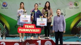 Kadınlar Günü Tenis Turnuvası'nda dereceye girenlere ödülleri verildi